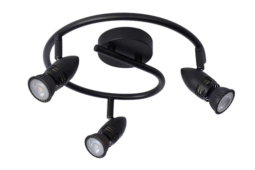 Lucide CARO - Deckenstrahler - Ø 31 cm - 3xGU10 - Schwarz - ausgeschaltet